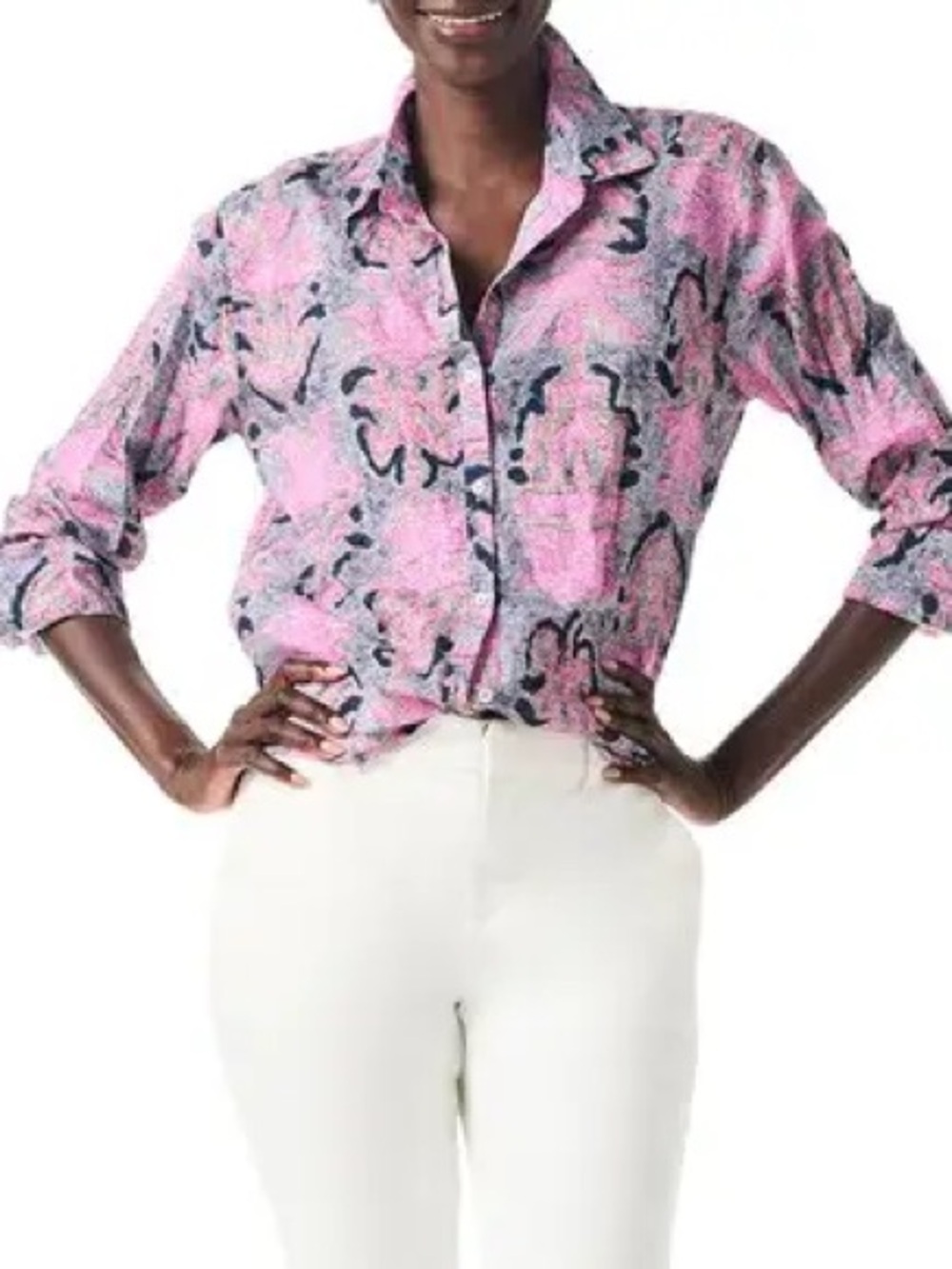 Nic+Zoe Petal Patch Button Up Blouse Sz 2X